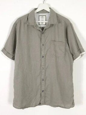 NEXT Short Sleeve 100% Linen Button Down Shirt